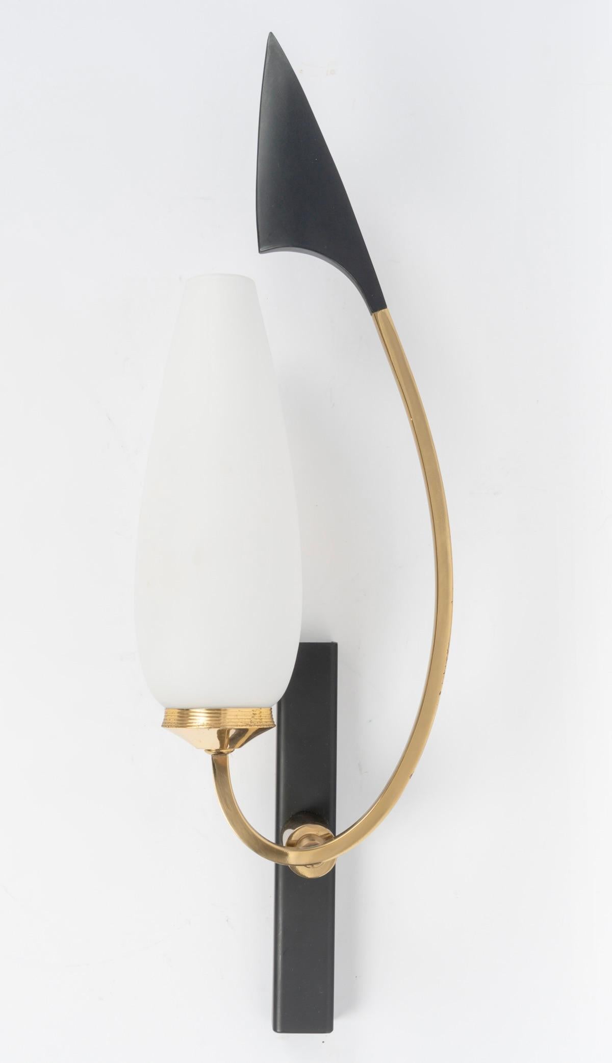 1950 Paar Wandleuchten Maison Lunel im Angebot 2