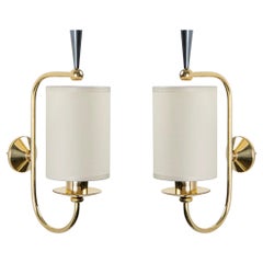 Vintage 1950 Pair of Wall Lights Maison Lunel