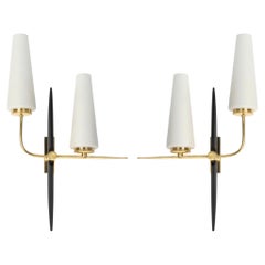 1950 Pair of wall sconces by Maison Arlus