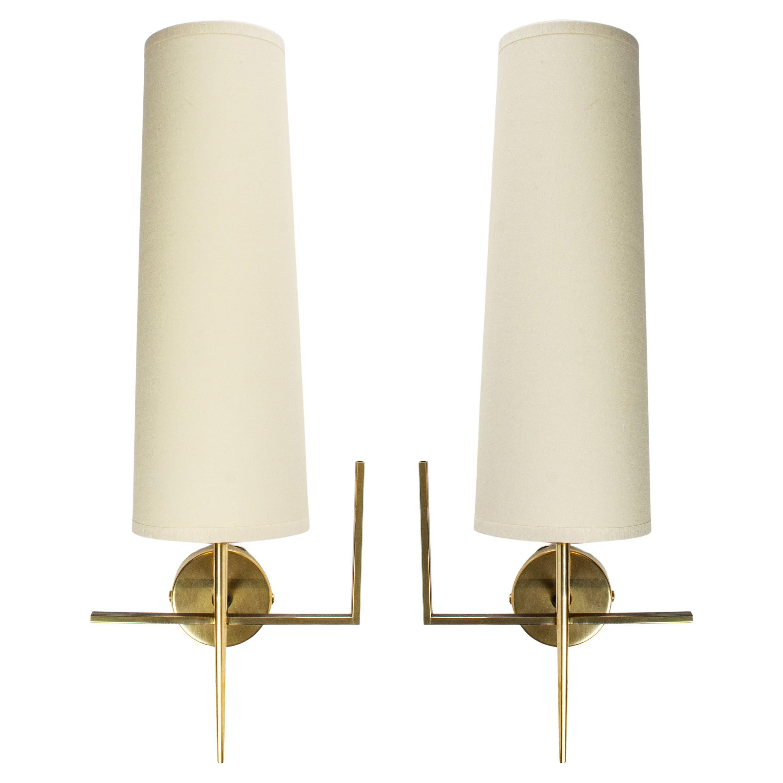 1950 Pair of Wall Sconces Maison Arlus