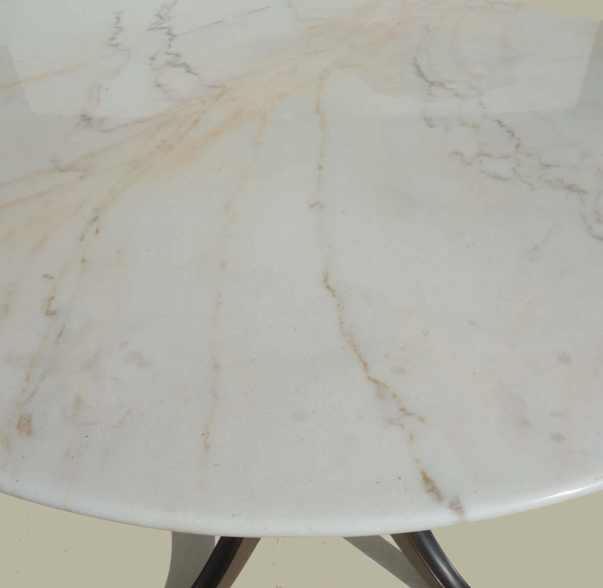 Italian 1950 Paolo Buffa Permanente Cantu Midcentury Design Marble Wood Dining Table For Sale