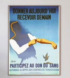 1950 Participez Au Don Au Sang Original Vintage Poster