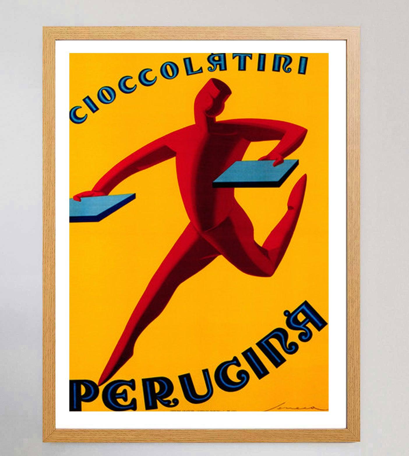 Italian 1950 Perugina Chocolates Original Vintage Poster For Sale