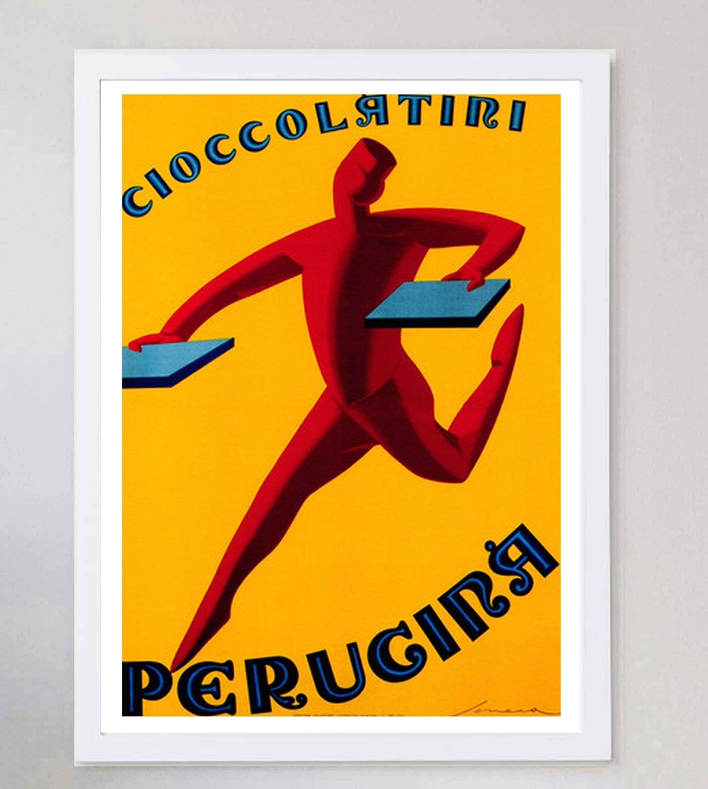 1950 Perugina Chocolates Original Vintage Poster In Good Condition For Sale In Winchester, GB