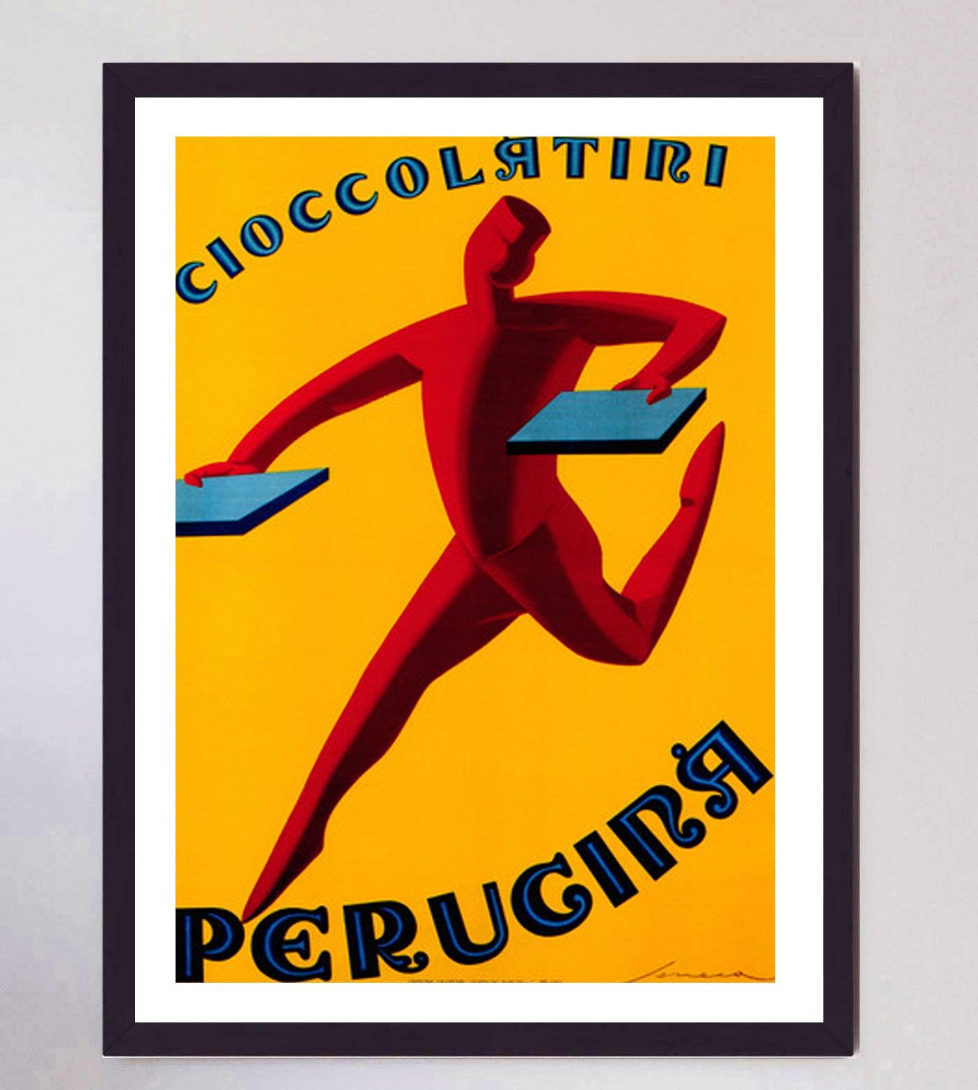 Mid-20th Century 1950 Perugina Chocolates Original Vintage Poster For Sale