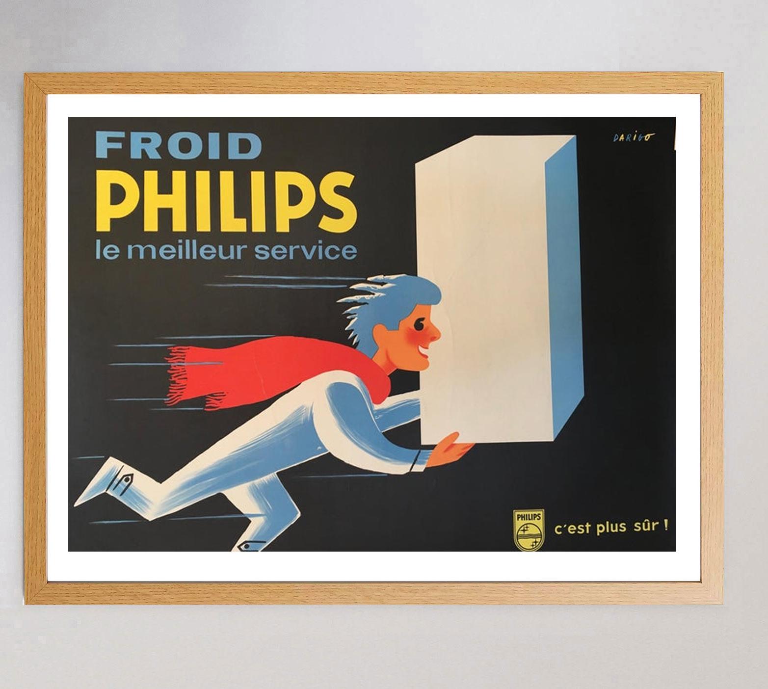 Français Affiche vintage d'origine Philips de 1950, Froid en vente