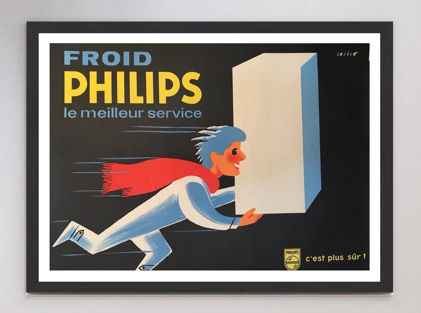 Milieu du XXe siècle Affiche vintage d'origine Philips de 1950, Froid en vente