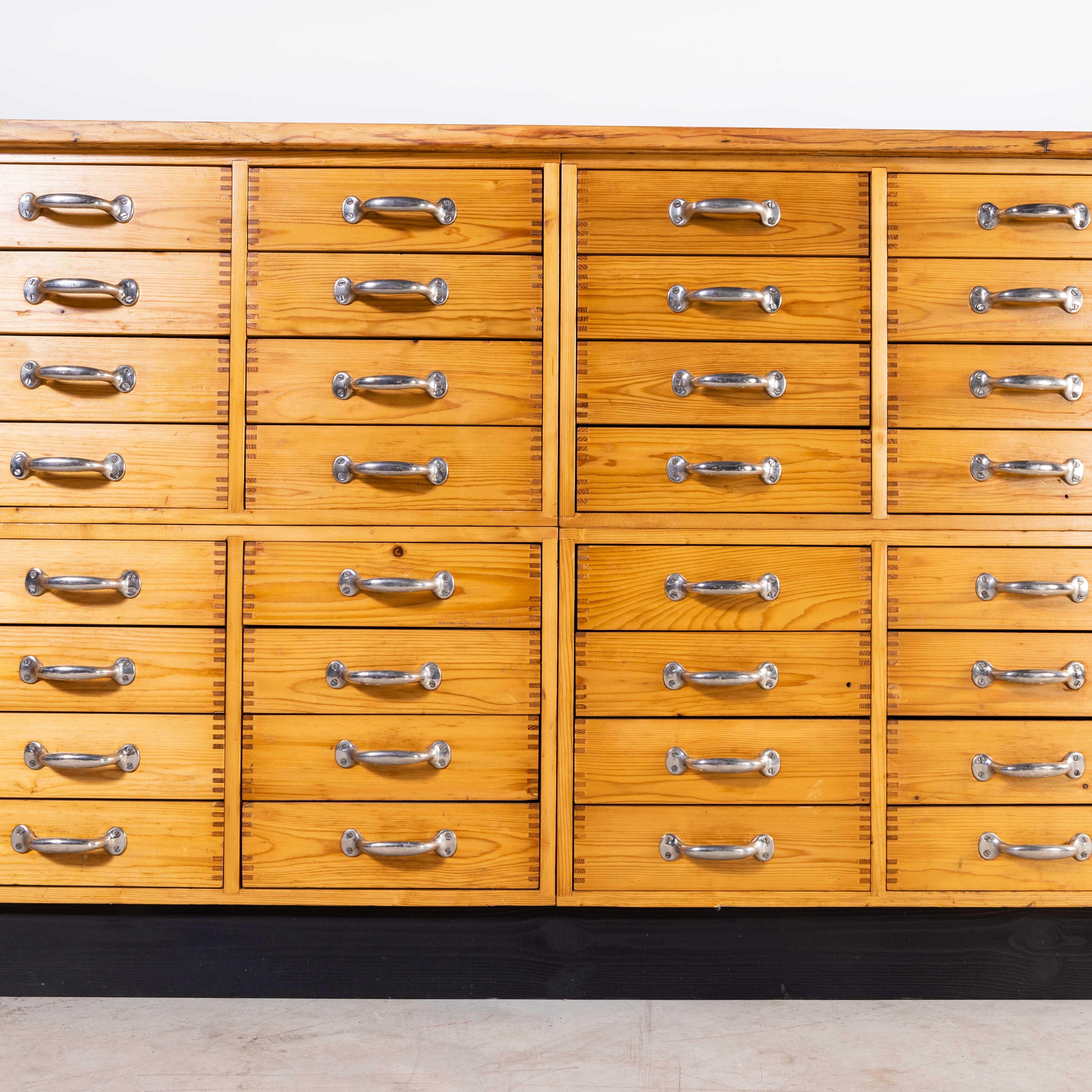 1950 Pine 48 Drawer Laboratory Bank of Drawers 7