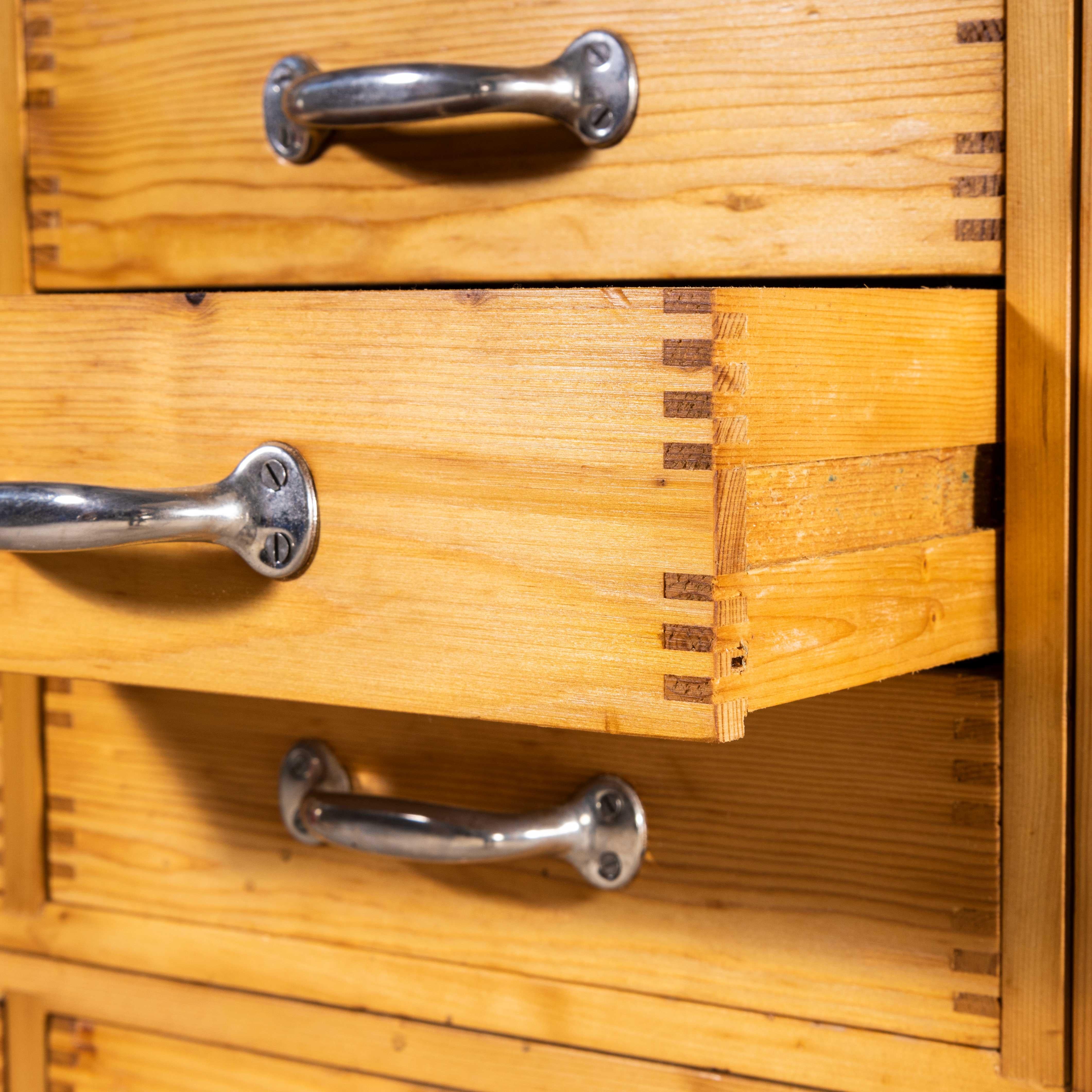 1950 Pine 48 Drawer Laboratory Bank of Drawers 8