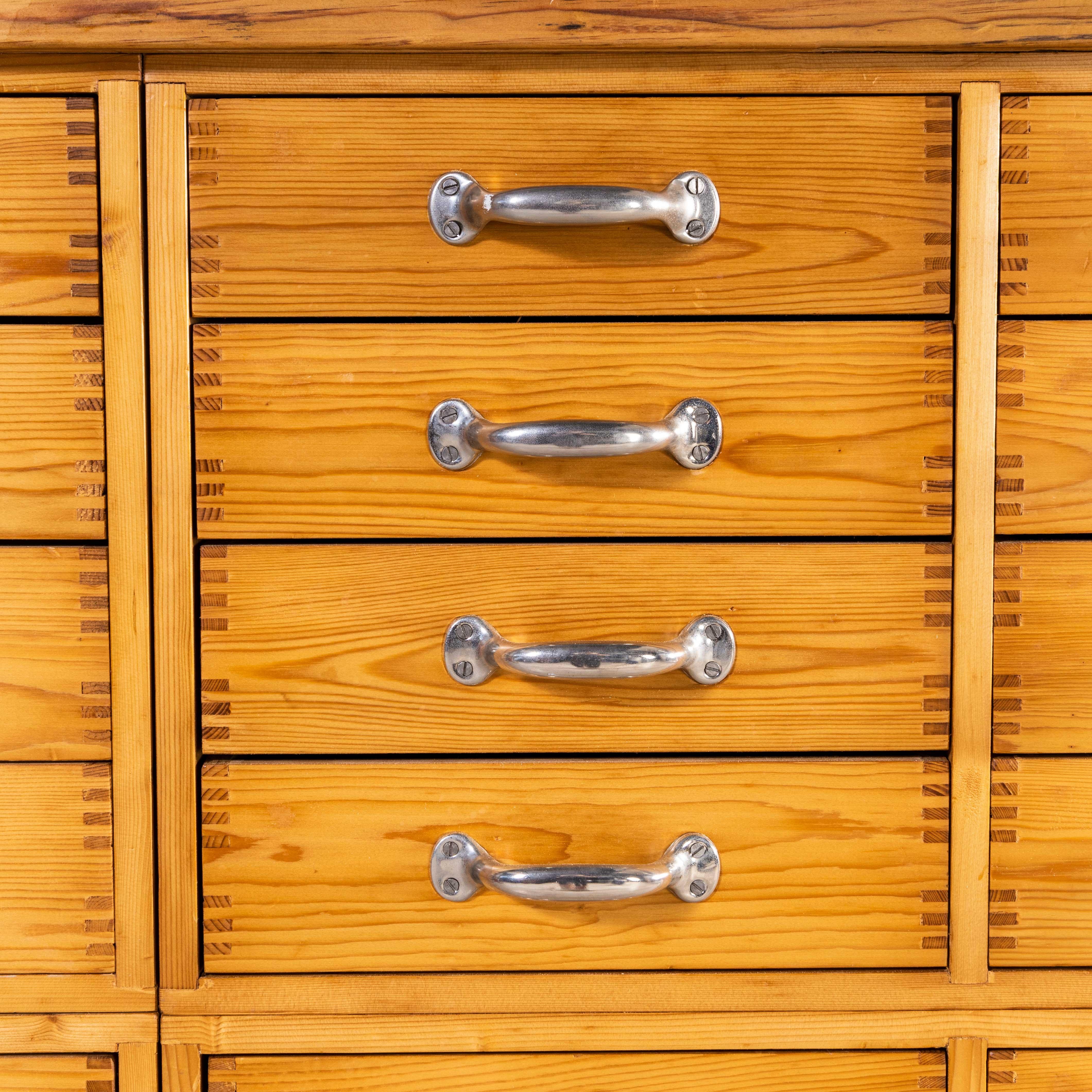 1950 Pine 48 Drawer Laboratory Bank of Drawers 4
