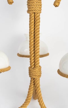 1950 Rare Audoux Minet Rope Chandelier