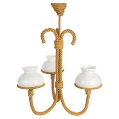 1950 Rare Audoux Minet Rope Chandelier