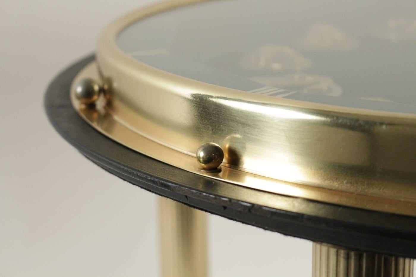 Mid-20th Century 1950 Rare Jacques Adnet Marine Clock Gueridon