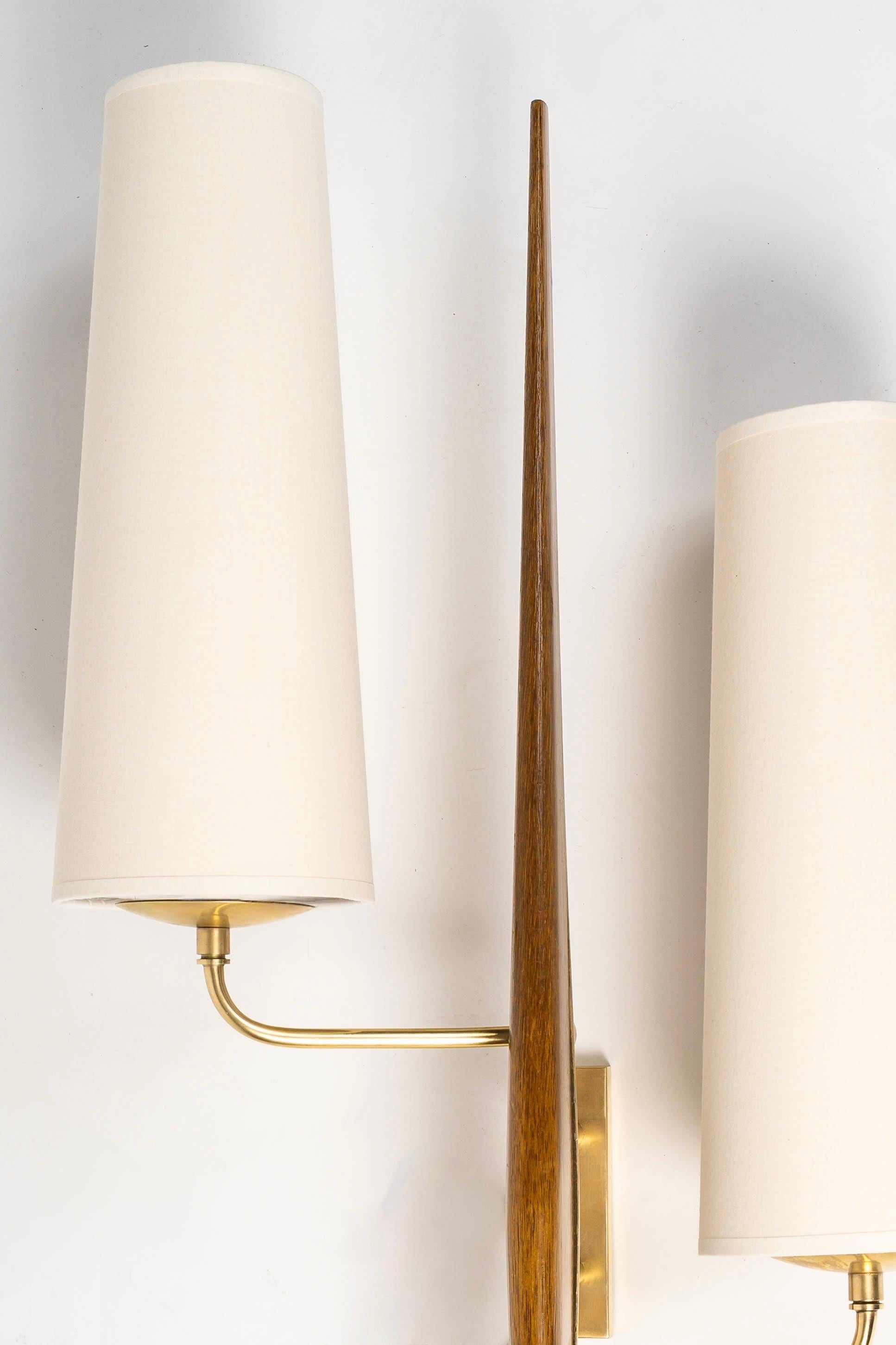 1950 Rare Large pair of wall sconces by Maison Arlus In Good Condition For Sale In Saint-Ouen, FR