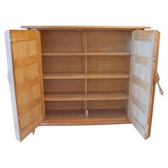 1950 Rare low cabinet in natural oak by Guillerme and Chambron, “Votre Maison”