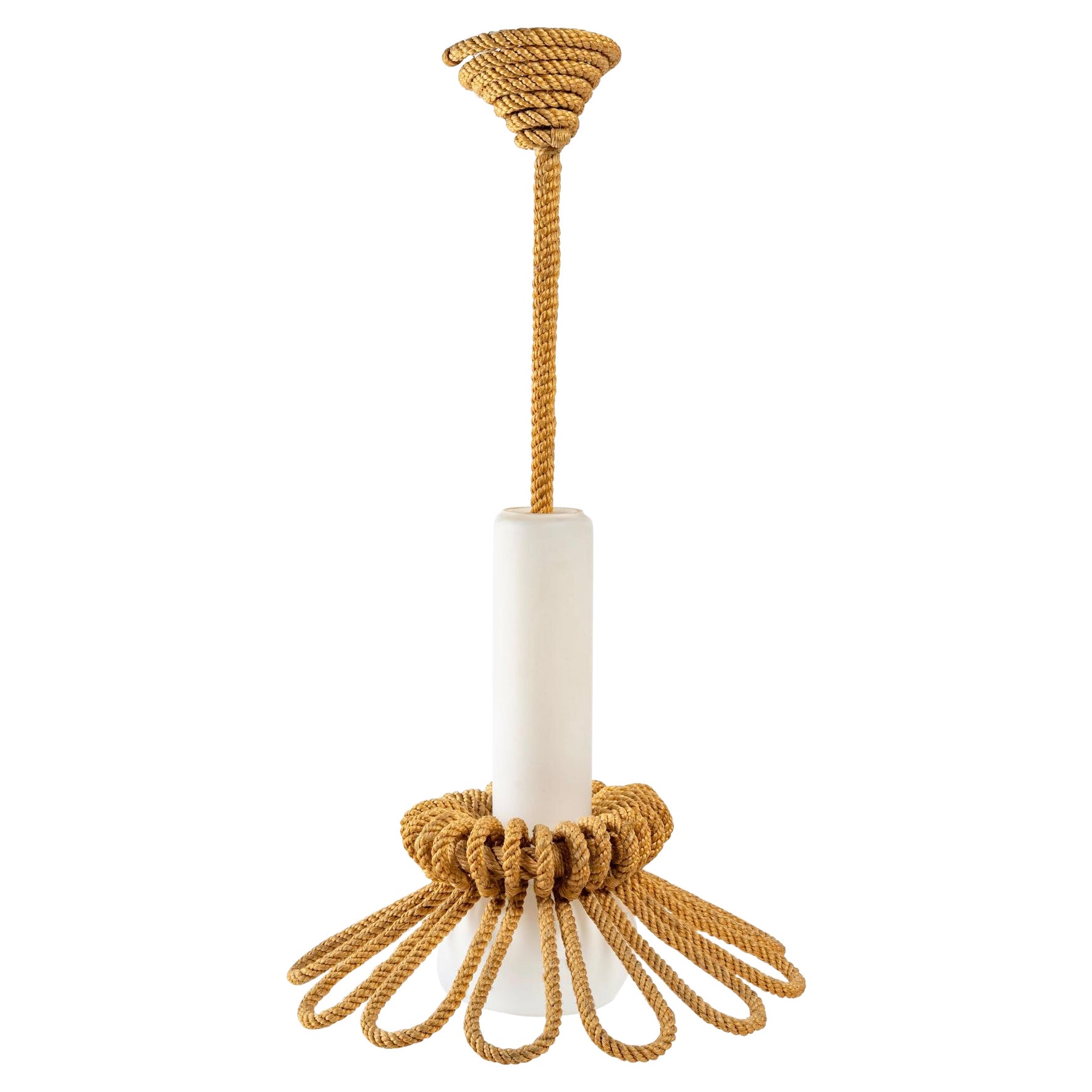 1950 Rare Rope Suspension by Adrien Audoux and Frida For Sale at