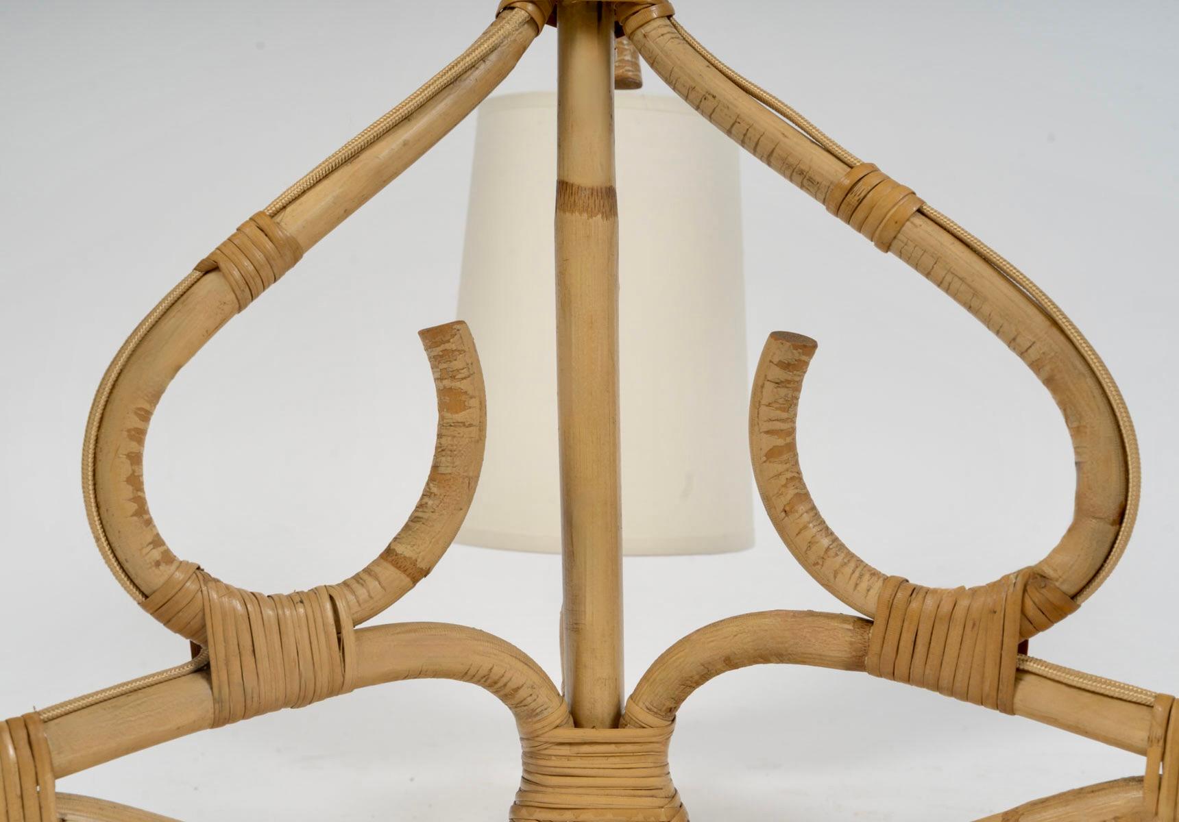 1950 Lampadario in rattan di Louis Sognot In condizioni buone in vendita a Saint-Ouen, FR