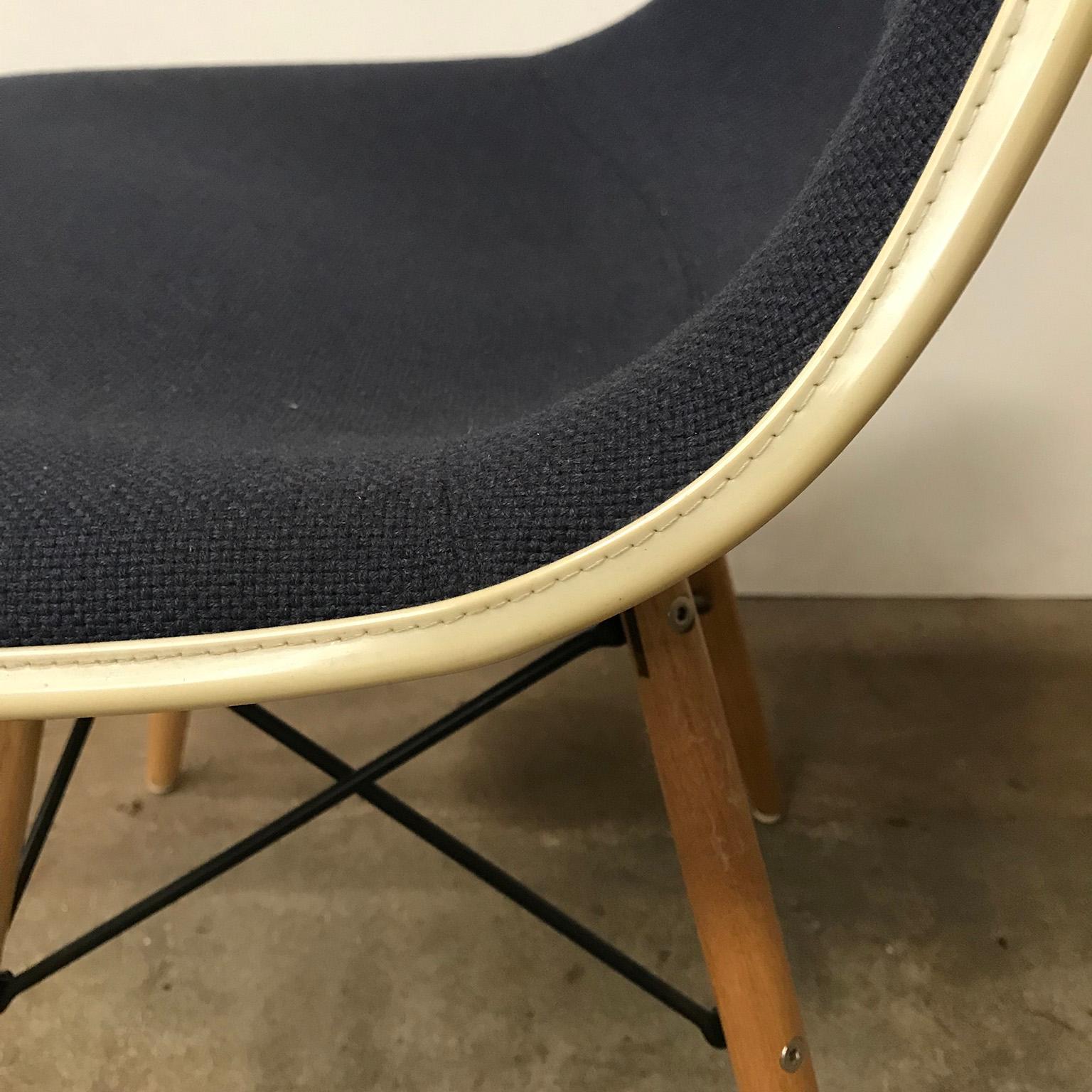 Metal 1950, Ray and Charles Eames for Herman Miller, DSS Upholstered Dowel Base Chair