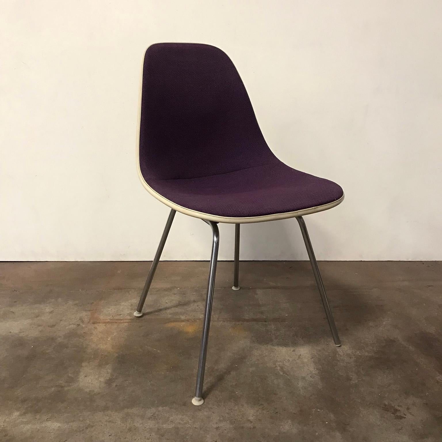 Mid-Century Modern 1950, Ray & Charles Eames for Herman Miller, DSS Upholstered Fiber H-Base Chair