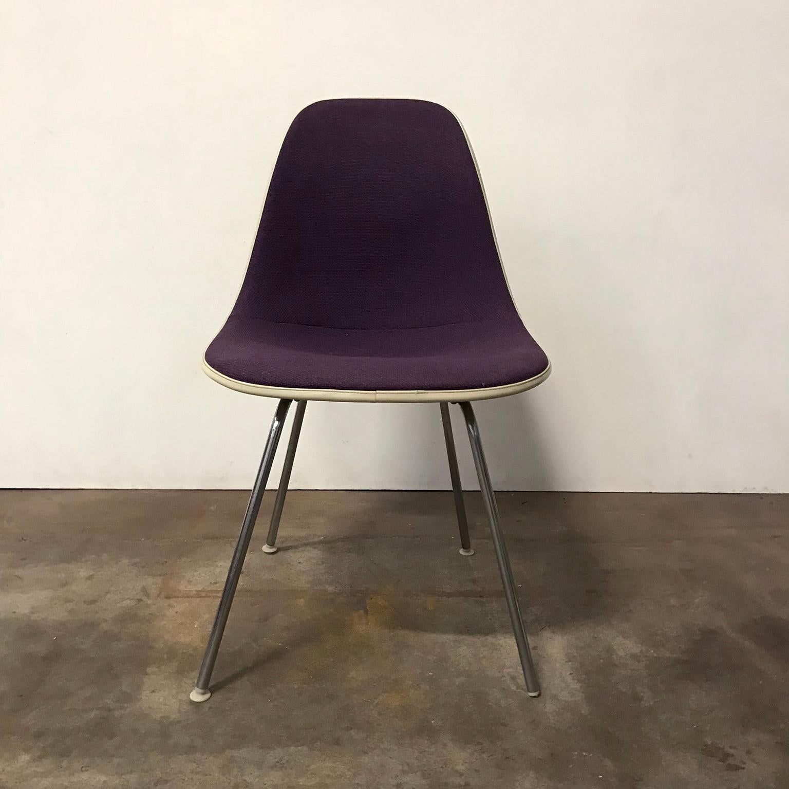 Metal 1950, Ray & Charles Eames for Herman Miller, DSS Upholstered Fiber H-Base Chair