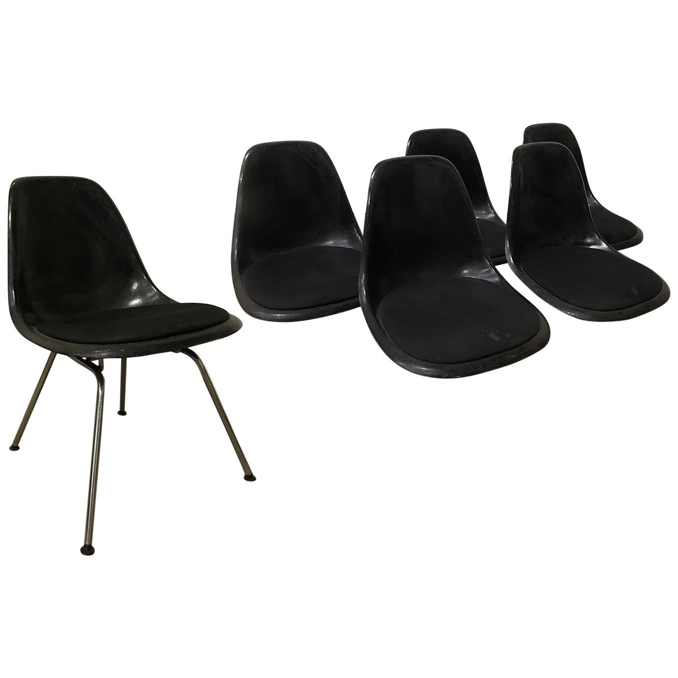 1950, Ray & Charles Eames for Herman Miller, DSS Upholstered Fiber H-Base Chair