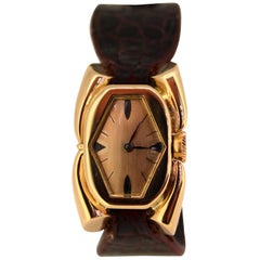 1950 Retro Rose Gold French Lady Wristwatch