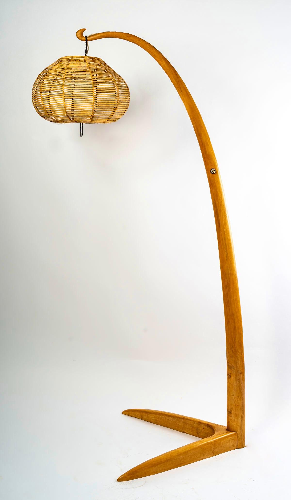 French 1950 Rispal Floor Lamp