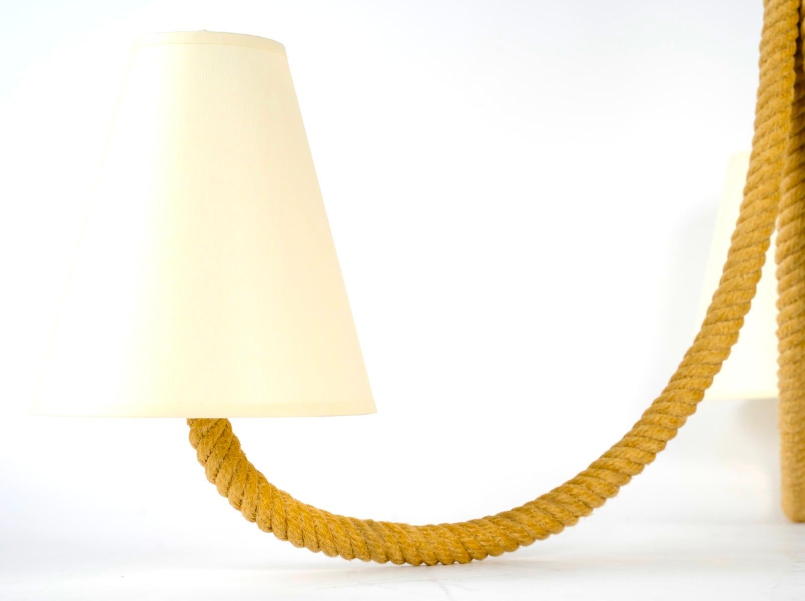 Francese Lampadario a corda del 1950 di Adrien Audoux and Frida Minet in vendita