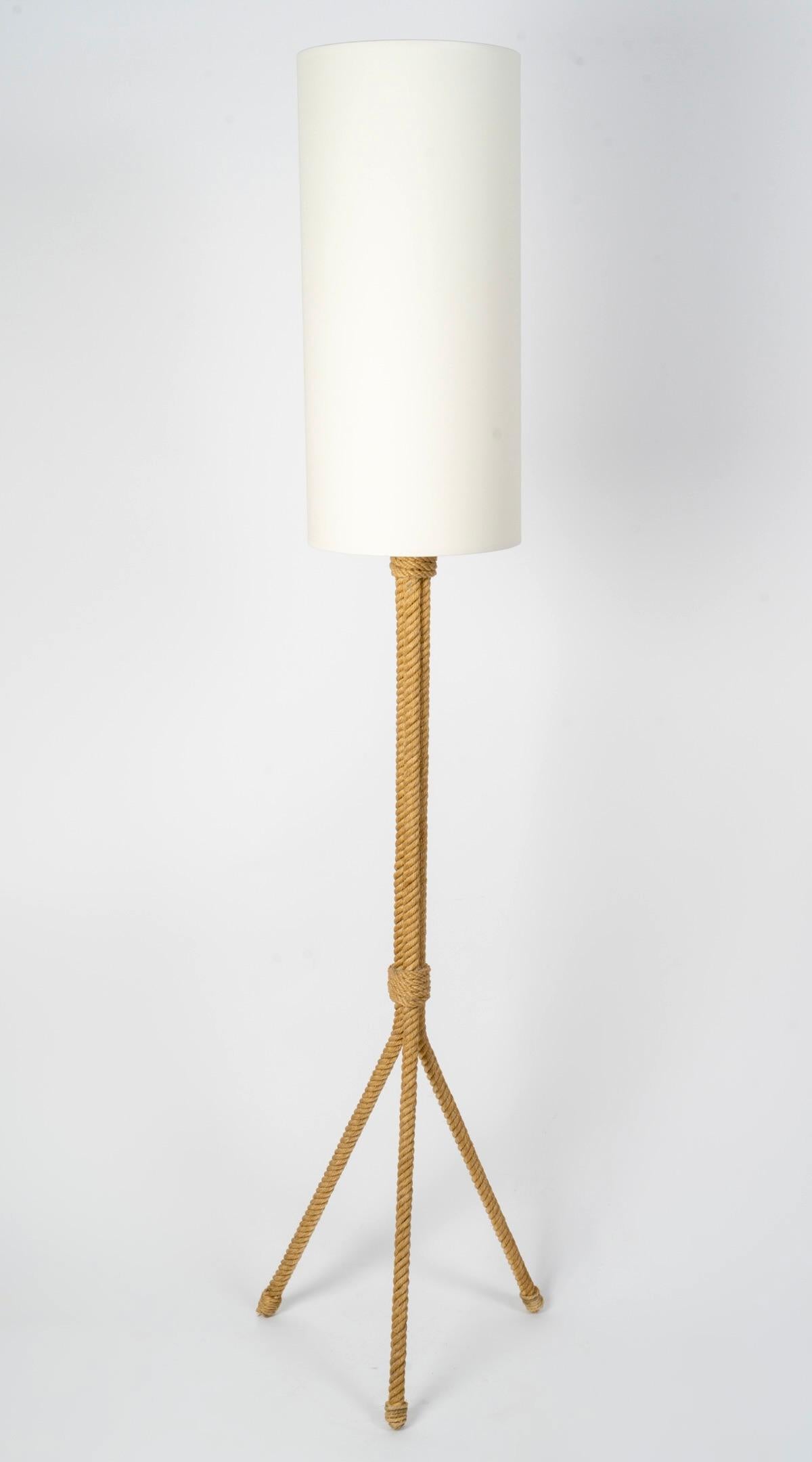 Mid-20th Century 1950 Rope floor lamp by Audoux Minet For Sale