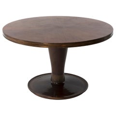table de salle à manger ronde 1950 par Giovanni Gariboldi pour Colli en bois de bubinga