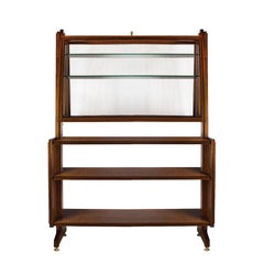 Mid-Century Modern Vitrine-Showcase in Mahogany, Marquetry, Glass - Italy