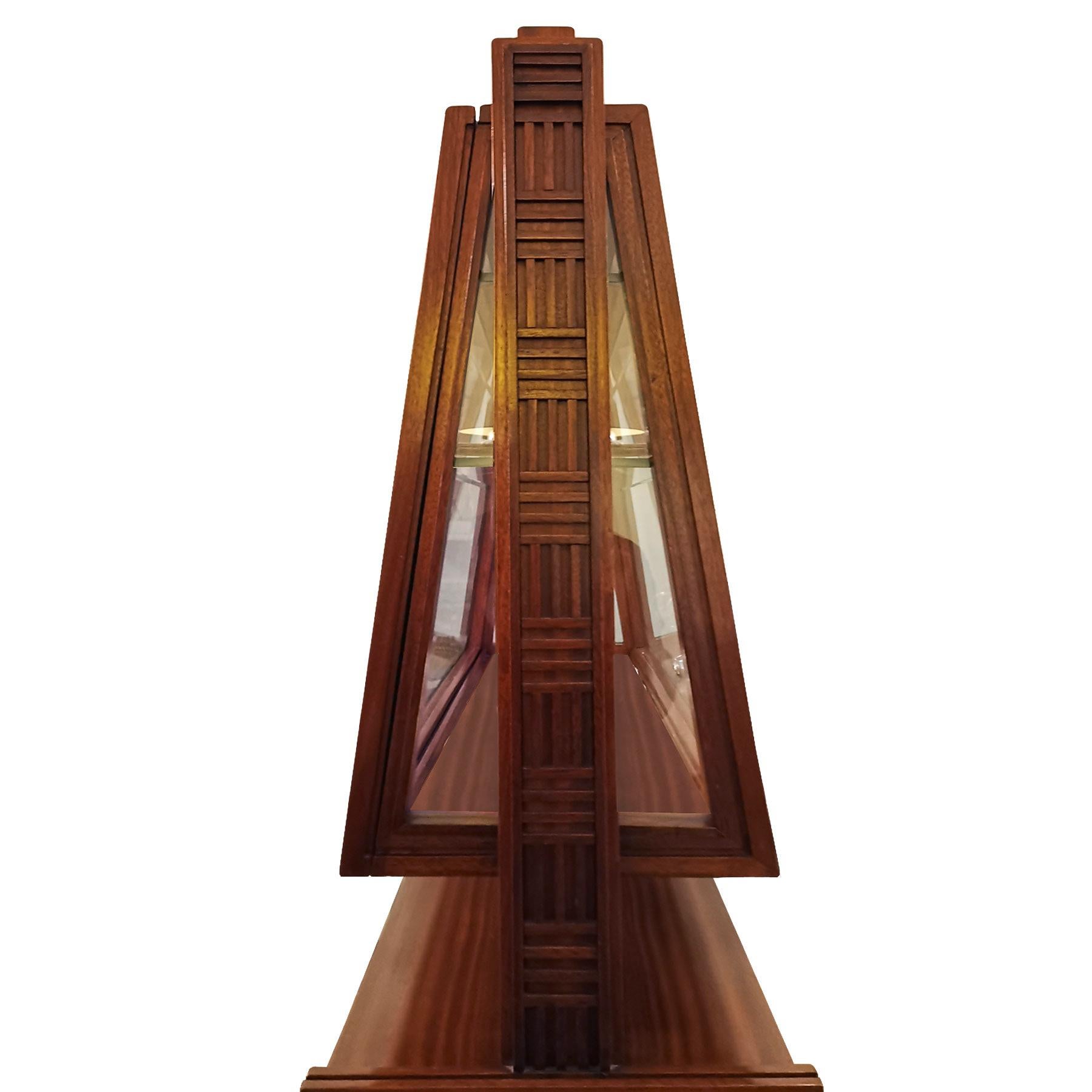 Mid-20th Century Mid-Century Modern Vitrine-Showcase in Mahogany, Marquetry, Glass - Italy For Sale