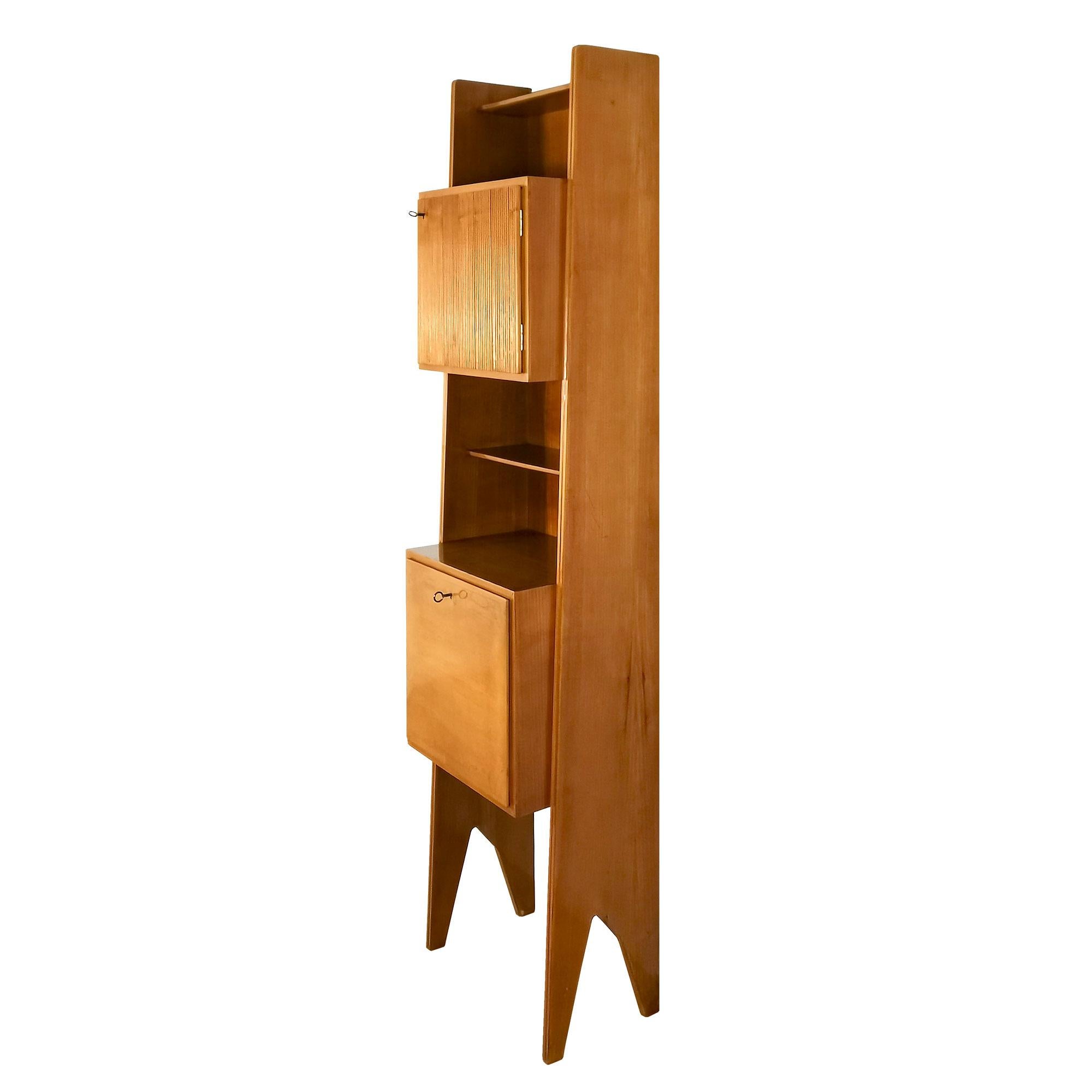 cherry wood bookcase with glass doors