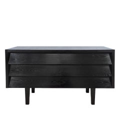 Mid-Century Modern Chest of Drawers in Blackened Oak Veneer - France, 1950