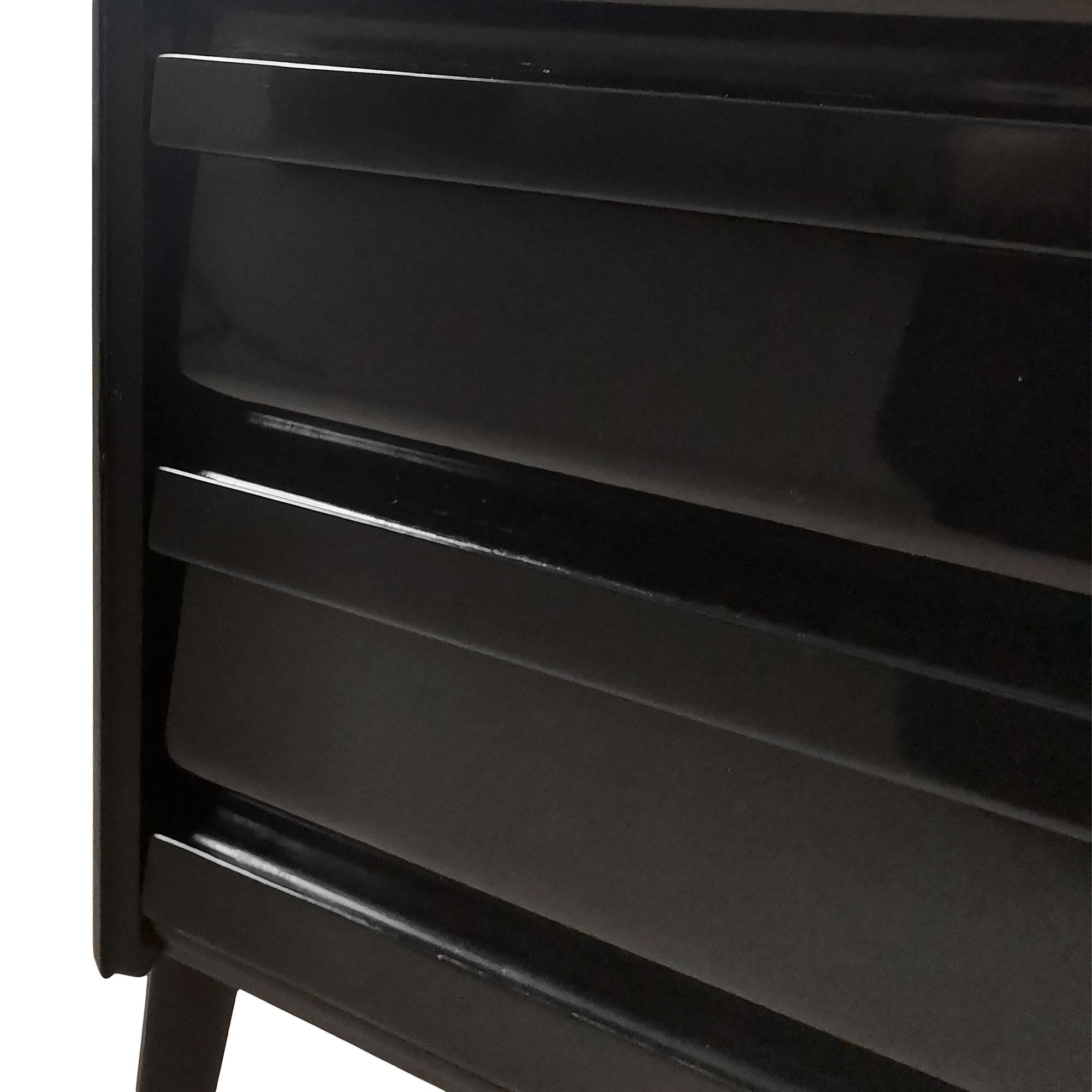Mid-Century Modern Chest of Drawers in Dark Stained Beech - Italy, 1950 For Sale 2