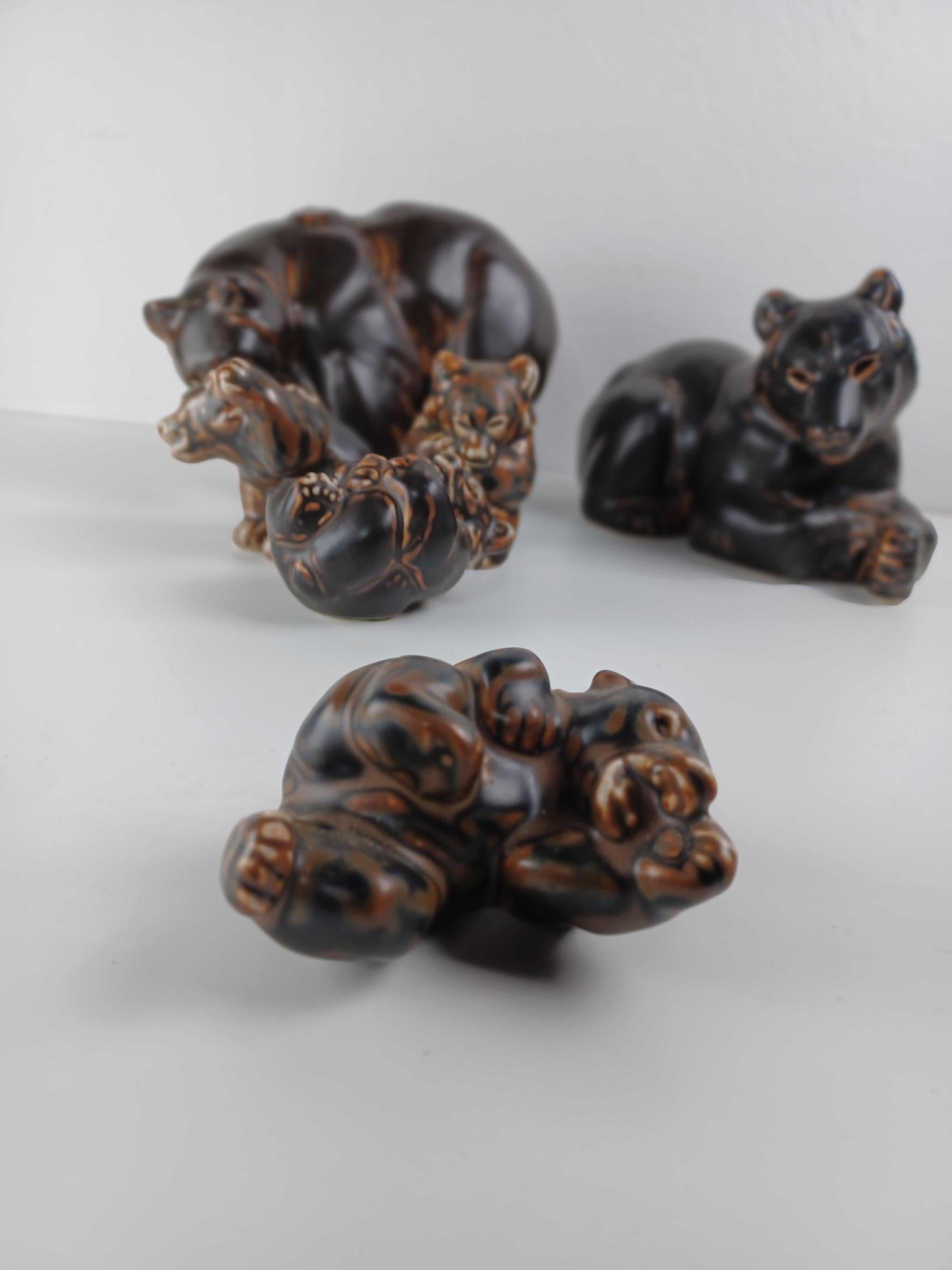 1950´s Danish Knud Kyhn Bear Family Figurines for Royal Copenhagen For Sale 1