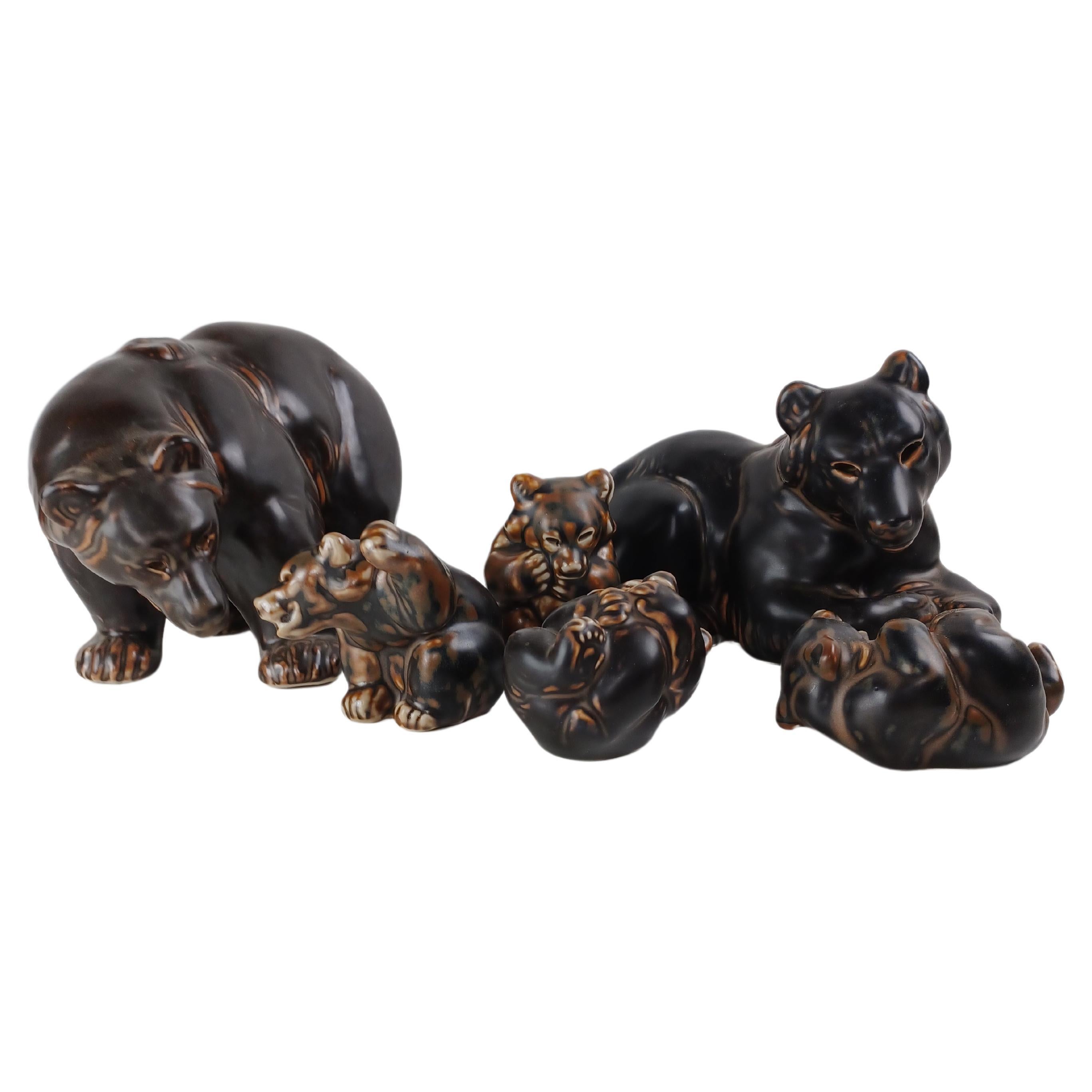 1950´s Danish Knud Kyhn Bear Family Figurines for Royal Copenhagen For Sale