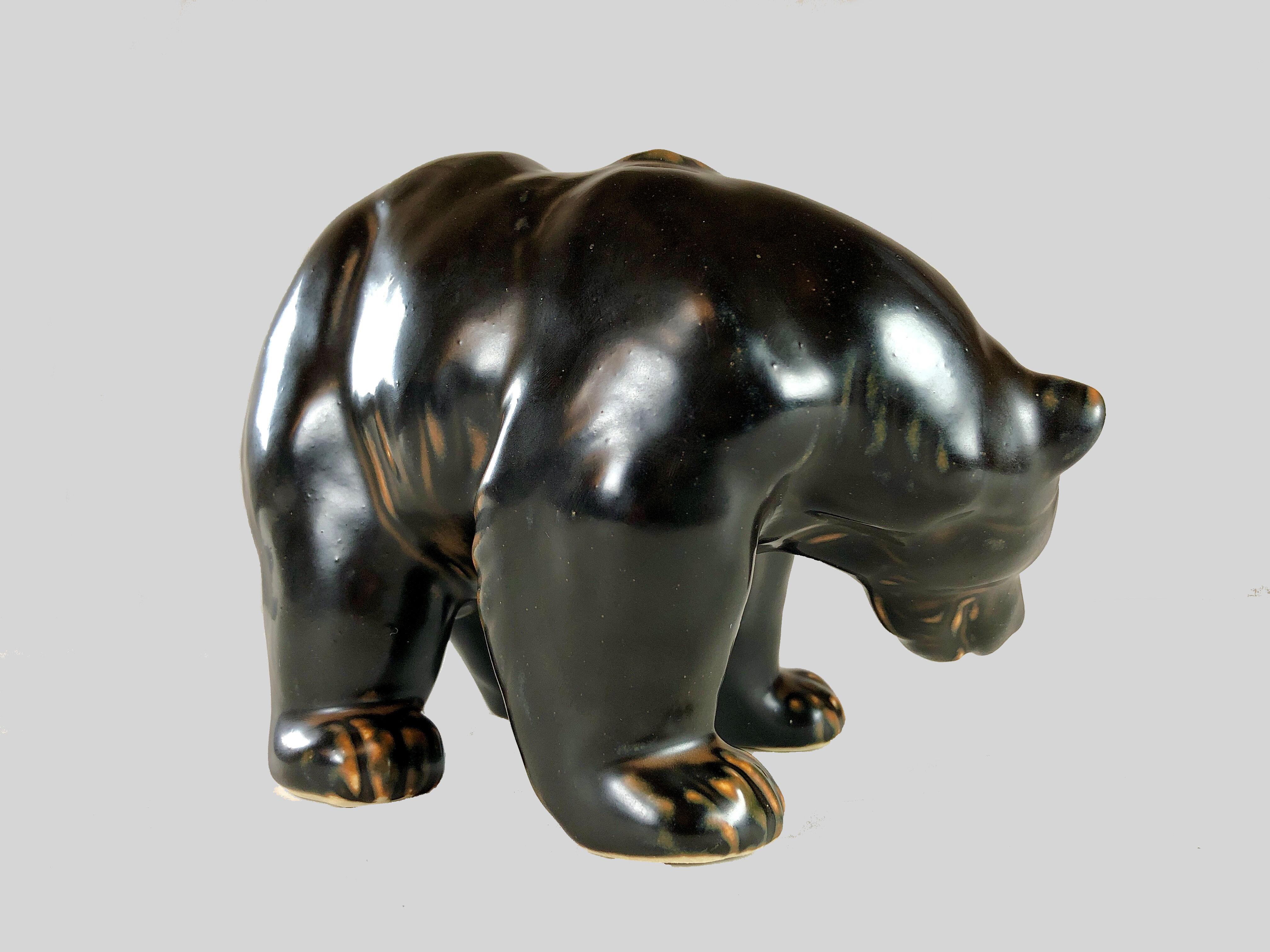 Stoneware 1950´s Danish Knud Kyhn Bear Figurine for Royal Copenhagen