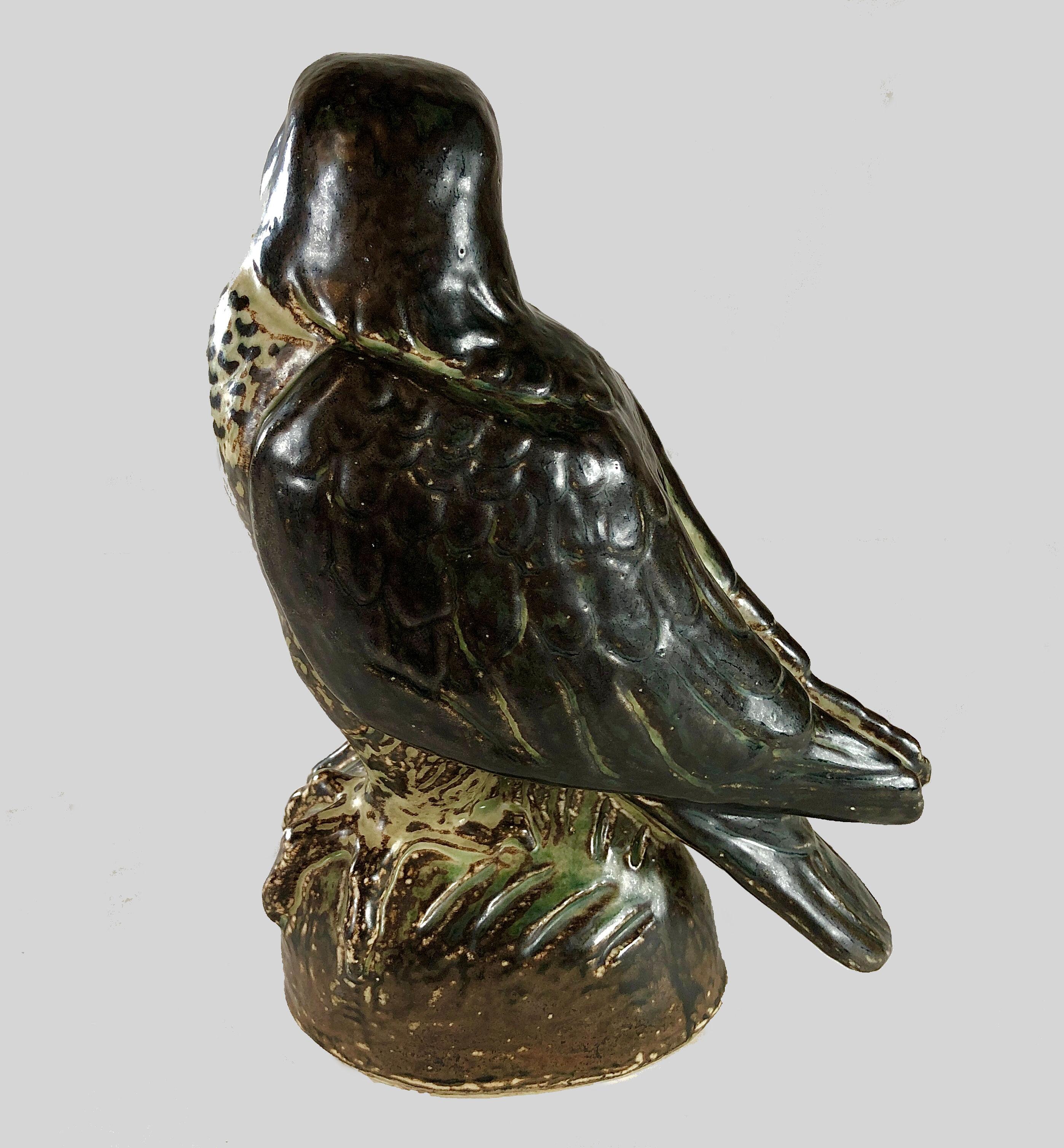 1950's Danish Knud Kyhn Falcon Figurine for Royal Copenhagen In Good Condition For Sale In Knebel, DK