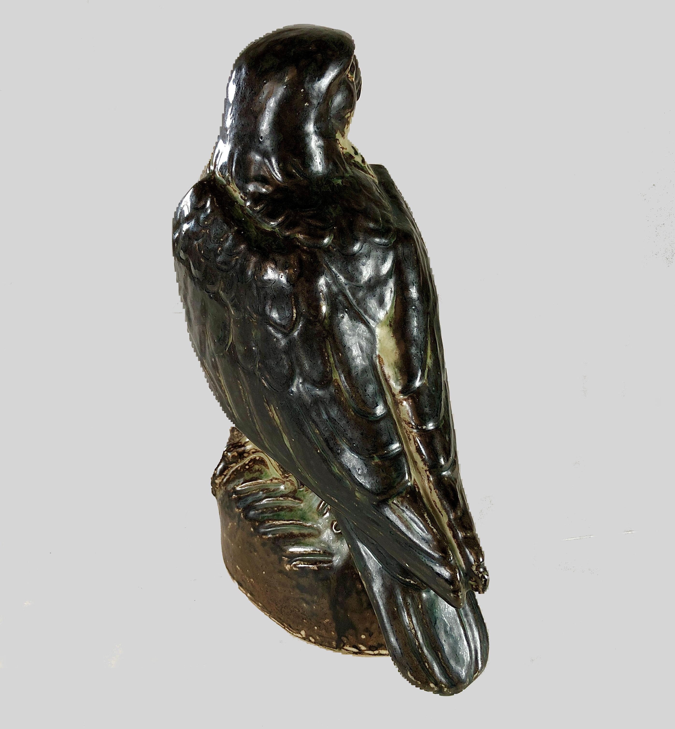 Figurine Falcon danoise des années 50 de Knud Kyhn pour Royal Copenhagen Bon état - En vente à Knebel, DK
