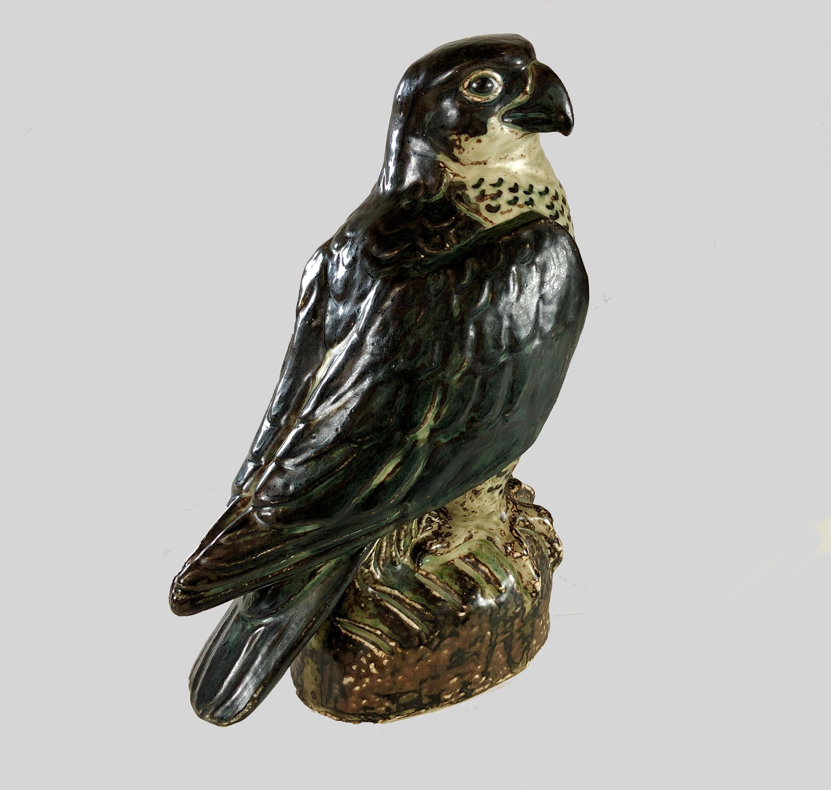 Stoneware 1950's Danish Knud Kyhn Falcon Figurine for Royal Copenhagen For Sale