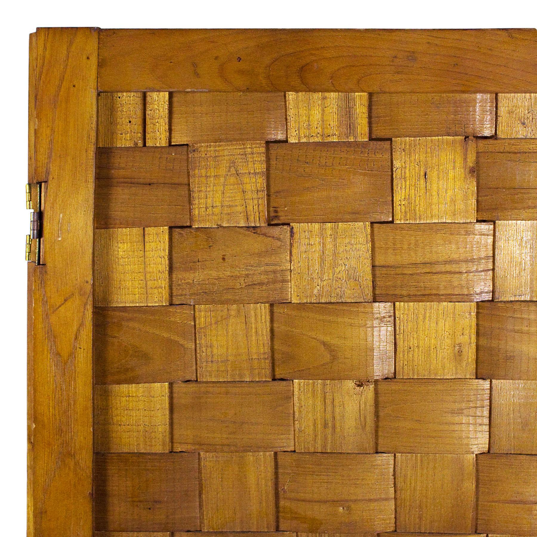Mid-Century Modern Folding Screen in Three Parts, Ashwood - France In Good Condition In Girona, ES