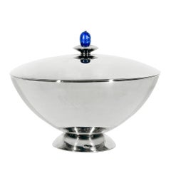 1950´s J. & A. Torres Silver Sweet Box, lapis lazuli cabochon - Spain