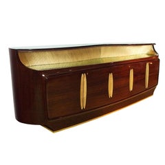 1950s Long Rounded Sideboard by Vittorio Dassi for Mobile Cantù, Italy