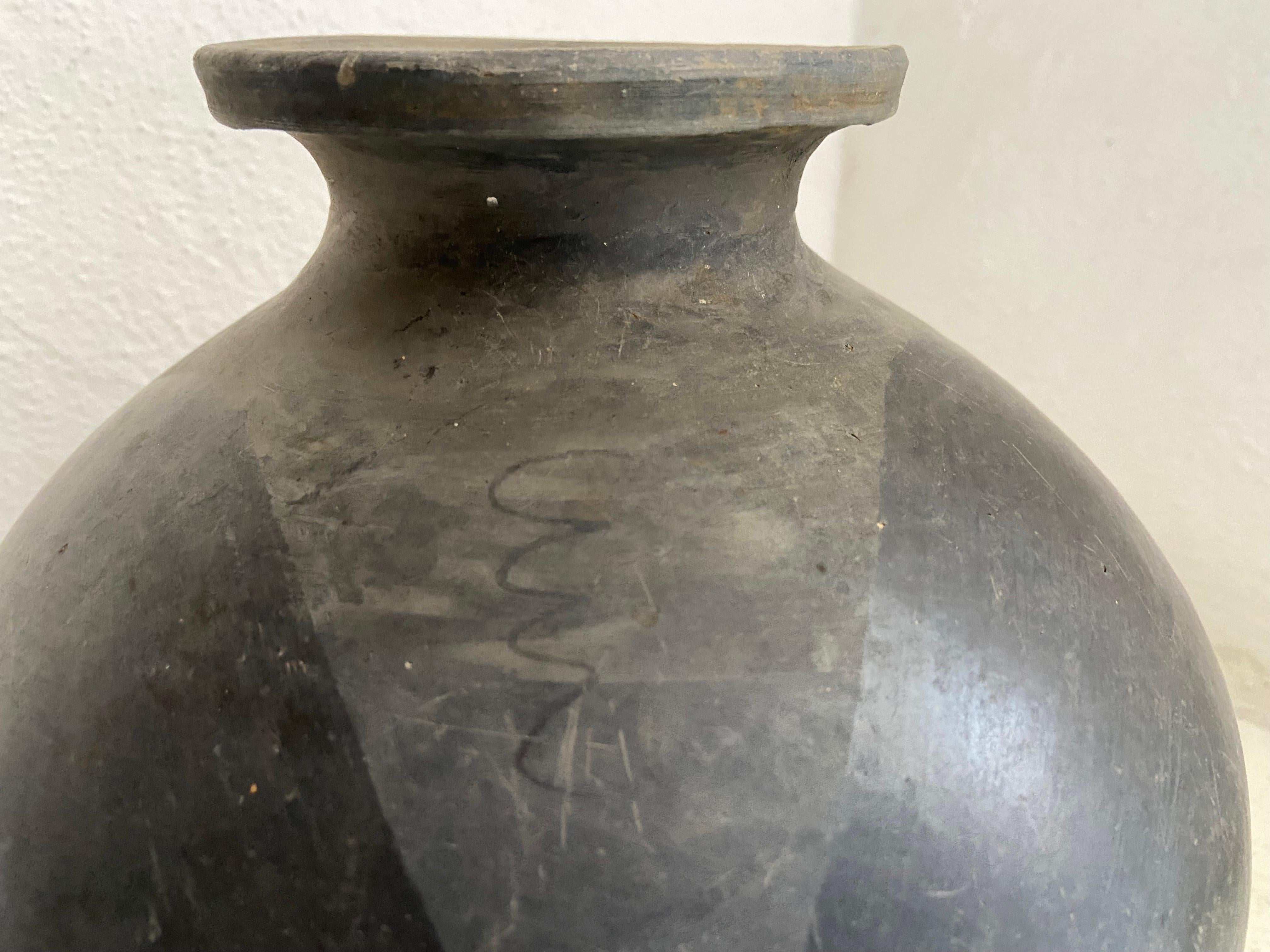 Country 1950´s Mezcal Ceramic Jar From Oaxaca