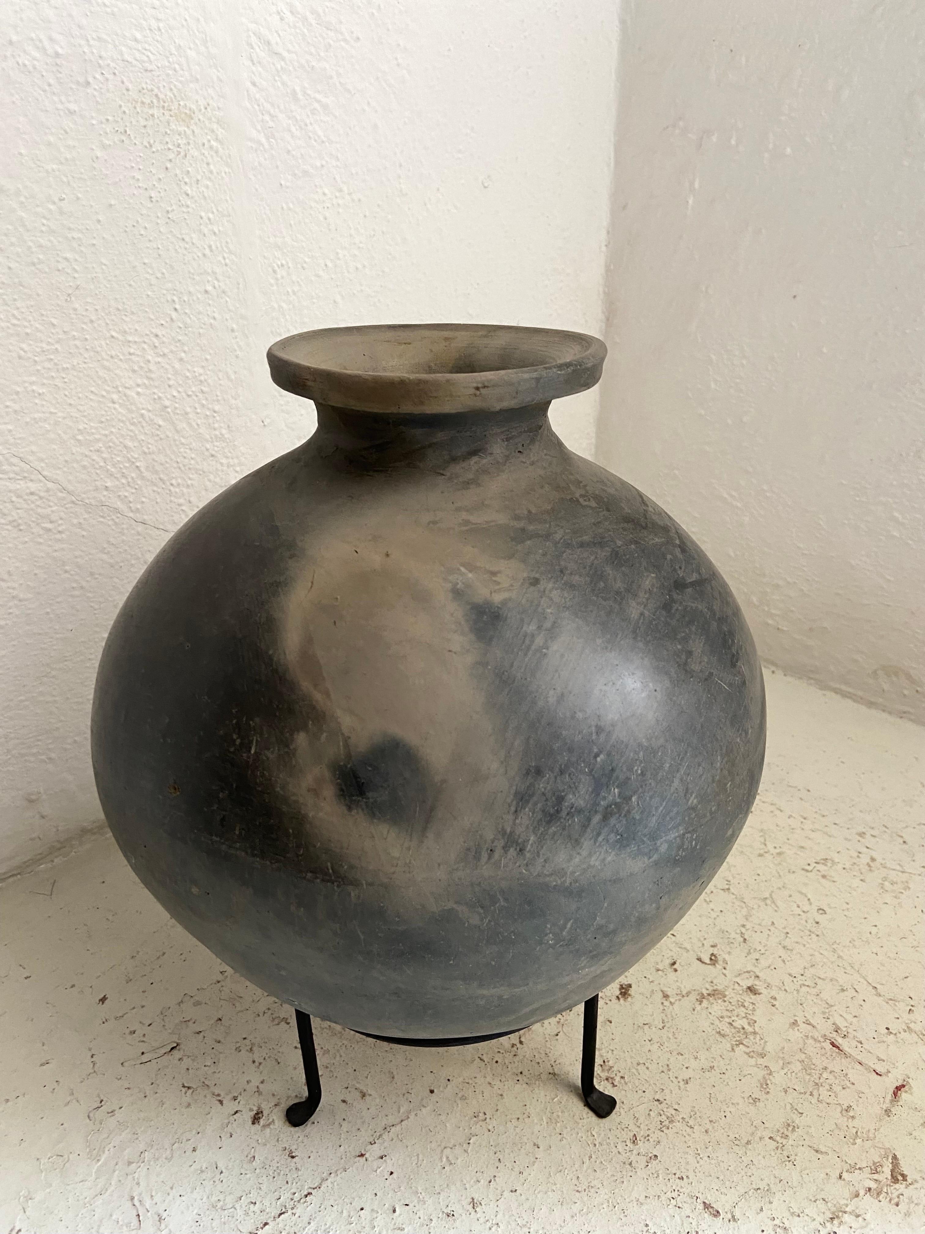 Fired 1950´s Mezcal Ceramic Jar From Oaxaca