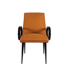 Paire de fauteuils Bridge de style mi-siècle moderne en hêtre teinté, Fibreguard, France