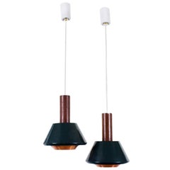 Vintage Pair of Mid-Century Modern Pendant Lights By Denis Casey - France 