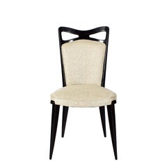 Set di sei sedie moderne di metà secolo con tessuto beige screziato - Francia, anni '50