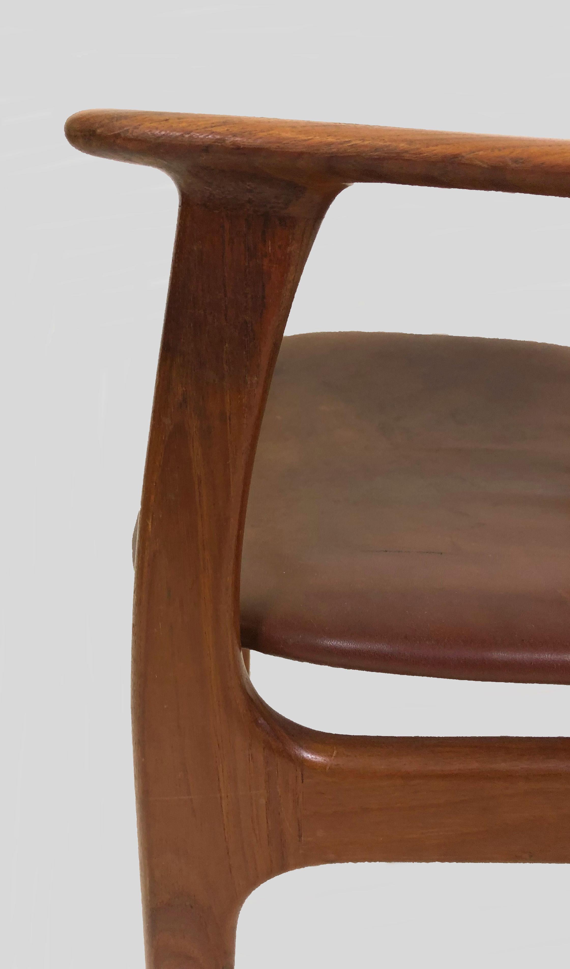 1950s Set of Two Restored Erik Buch Armchairs in Teak, Custom Upholstery 5